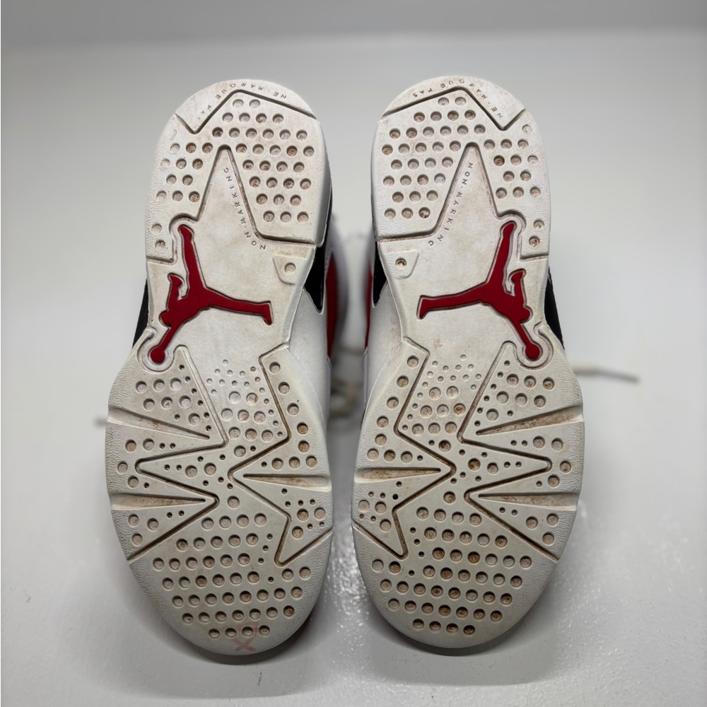 Kids Nike Air Jordan 6 Retro Carmine 13C Red White Black Youth Sneakers - Picture 8 of 11